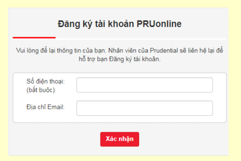 Hướng dẫn đăng ký tài khoản trên hệ thống PruOnline 