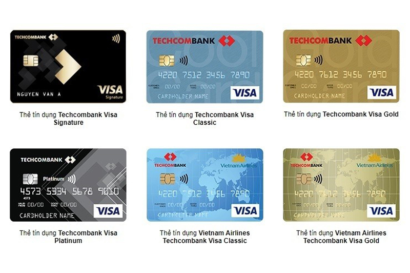 Thẻ Visa của ngân hàng Techcombank