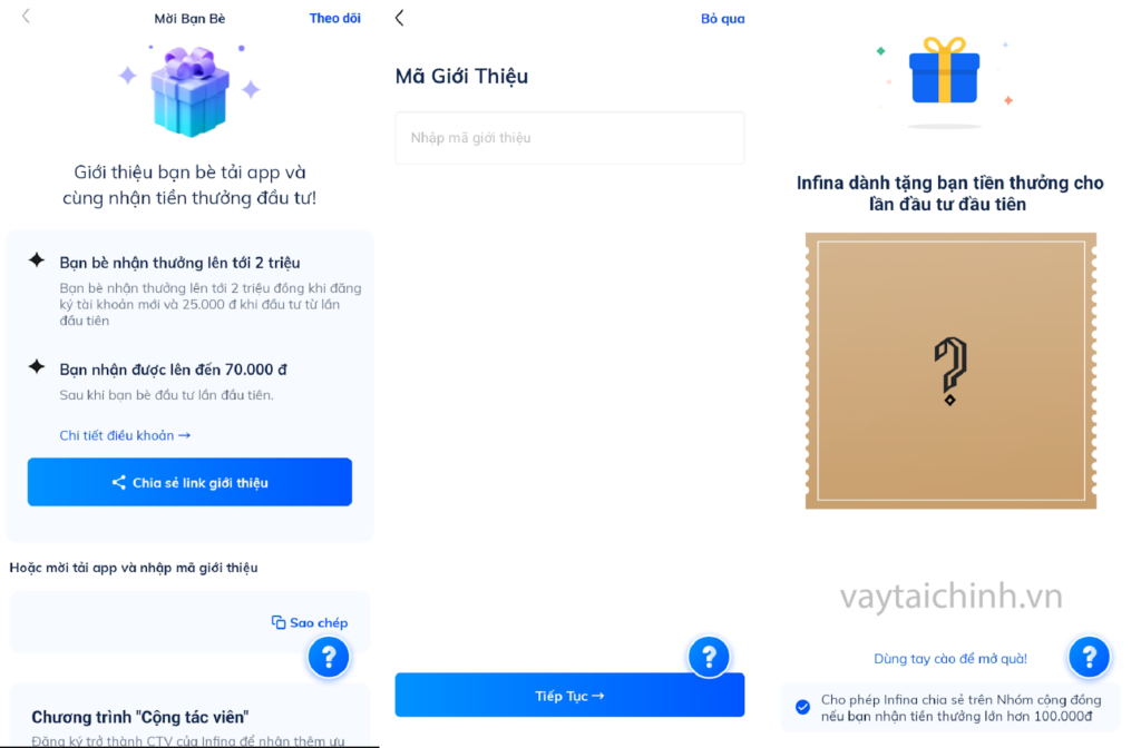 Cách lấy mã giới thiệu Infina để chia sẻ đến bạn bè 