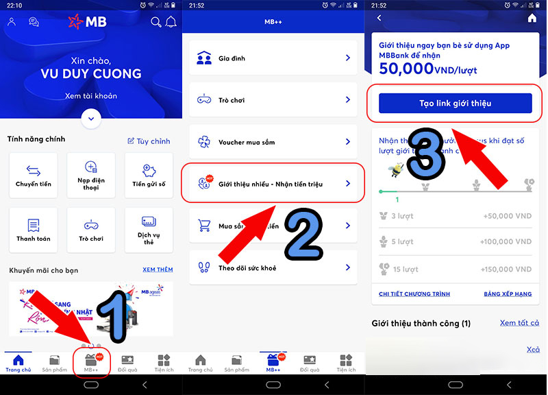 Cách lấy và chia sẻ link giới thiệu MB Bank