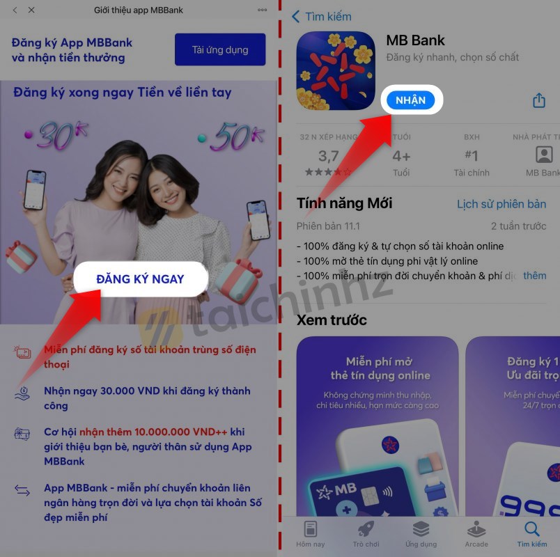 Đăng ký ngay và tải app MB Bank