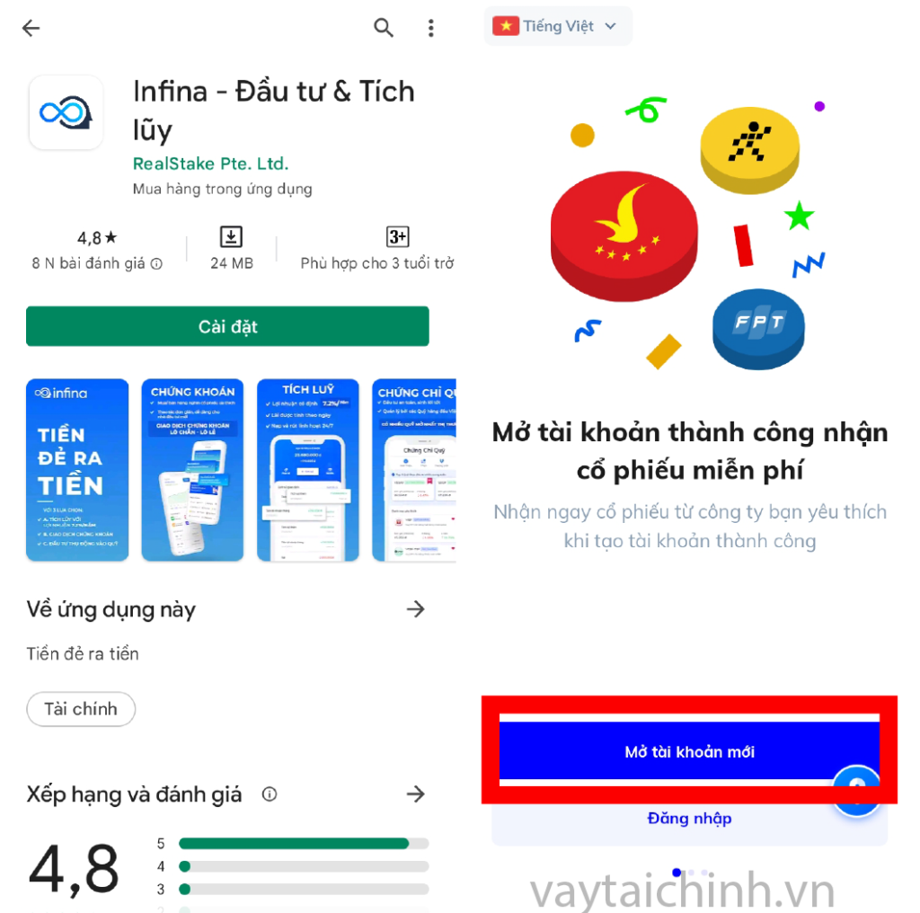 Tải app Infina trên iOS và Google Play